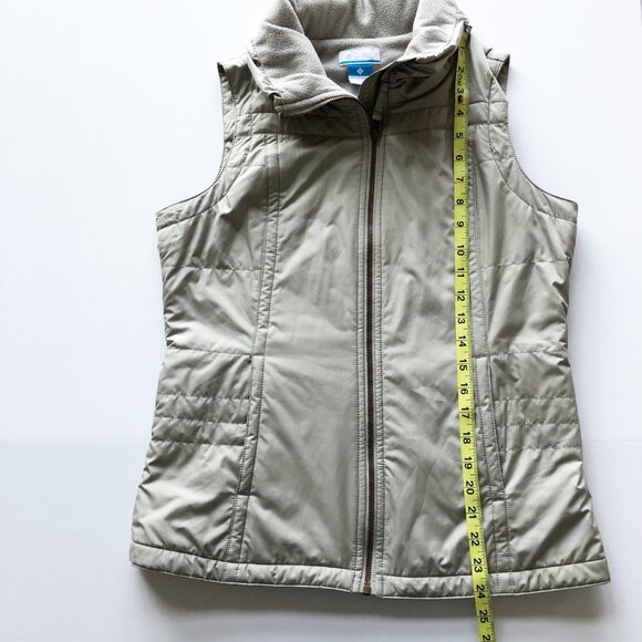 COLUMBIA Fleece Lined Tan Full Zip Front Vest Womens Small - Picture 7 of 8